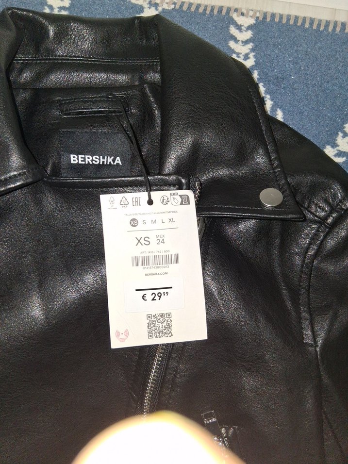 Kadın Siyah Deri Biker Ceket - Görsel 2