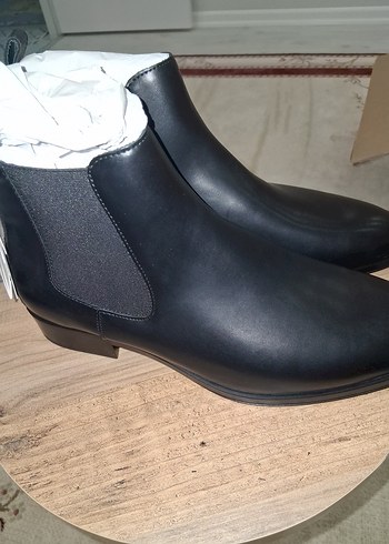 Siyah Deri Kadın Botları Blok Topuklu - Görsel 2