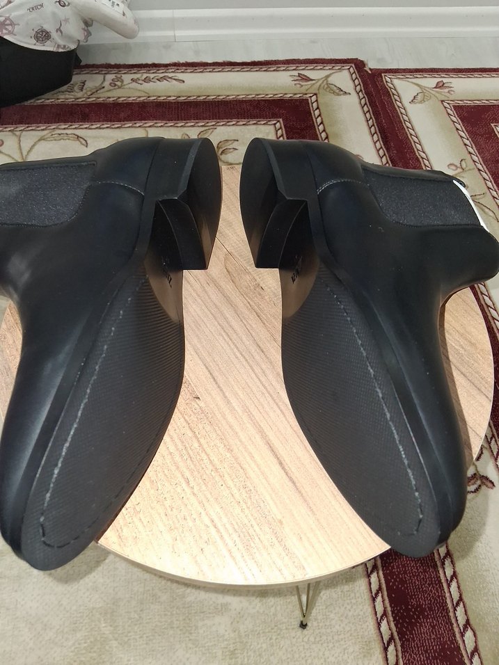 Siyah Deri Kadın Botları Blok Topuklu - Görsel 3