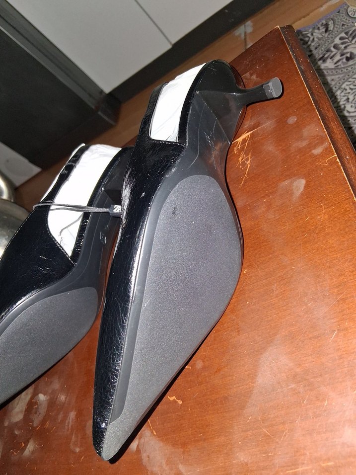 Siyah Deri Tokalı Stiletto Topuklu Kadın Ayakkabı - Görsel 3