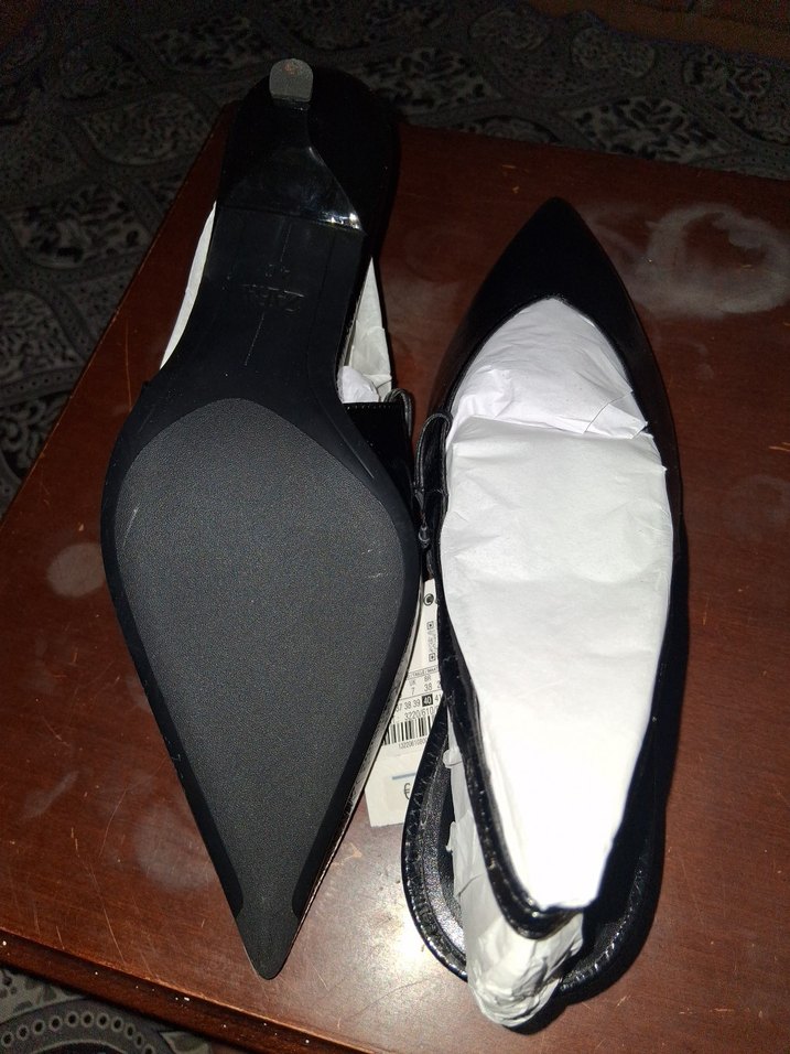 Siyah Deri Tokalı Stiletto Topuklu Kadın Ayakkabı - Görsel 3