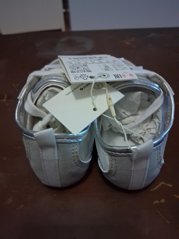 Beyaz Gri Erkek kız  Bebek İlk Adım Ayakkabısı - Görsel 3