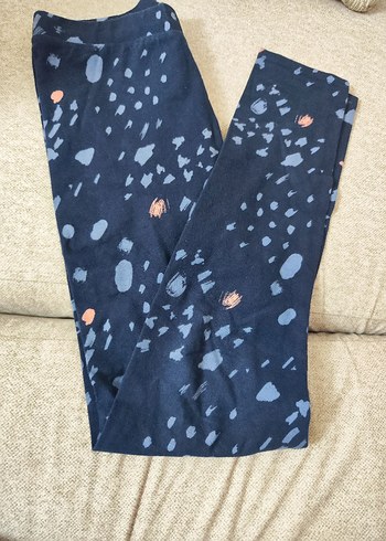 Kızlar için Lacivert Bağlama Desenli Tayt - Görsel 2