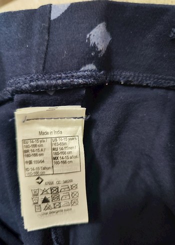 Kızlar için Lacivert Bağlama Desenli Tayt - Görsel 4