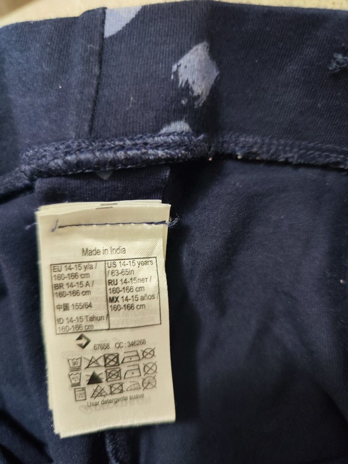 Kızlar için Lacivert Bağlama Desenli Tayt - Görsel 4