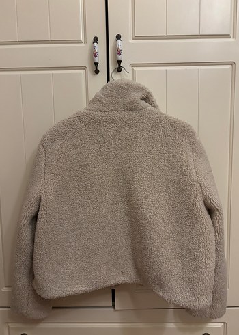 Peluş Detaylı Kısa Bej Kadın Ceket - Görsel 5