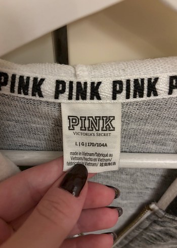 Gri Fermuarlı Kapüşonlu Kadın Sweatshirt - Görsel 2