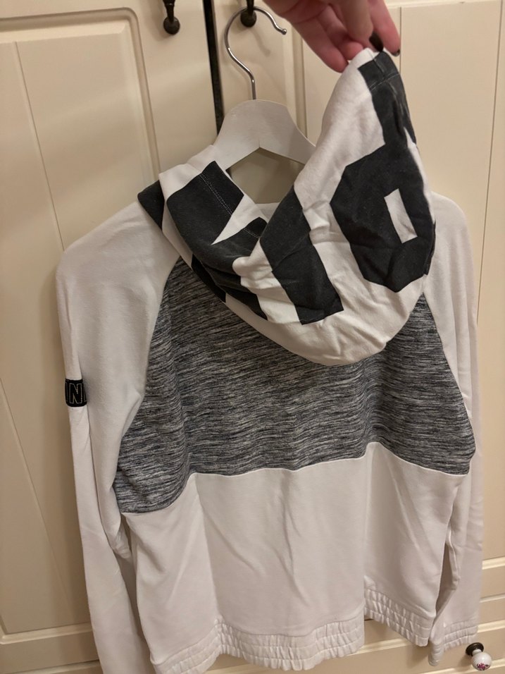 Gri Fermuarlı Kapüşonlu Kadın Sweatshirt - Görsel 3