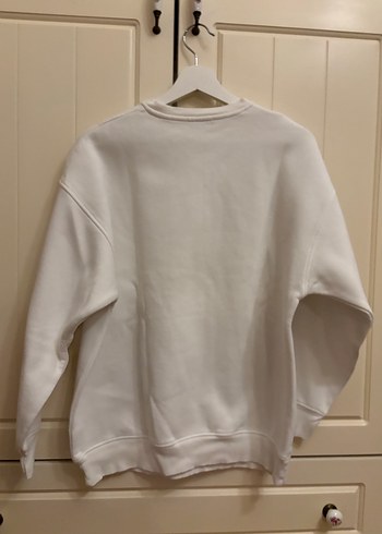 Beyaz Uzun Kollu Baskılı Kadın Sweatshirt - Görsel 3