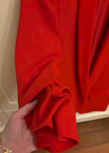 Klasik Kırmızı Kadın Blazer Ceket - Görsel 4