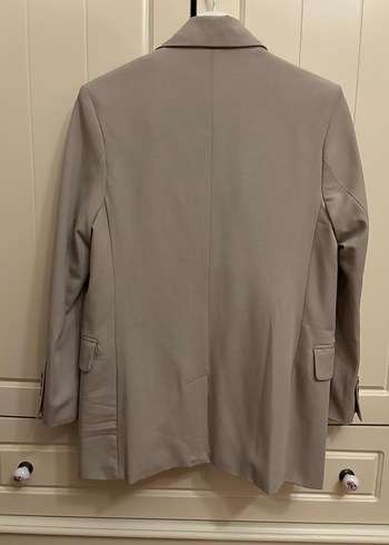 Bej Kadın Keten Blazer Ceket - Görsel 6