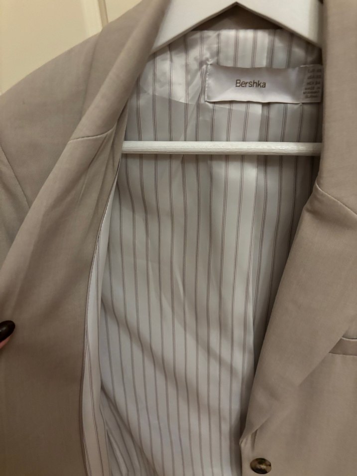 Bej Kadın Keten Blazer Ceket - Görsel 4