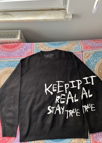 Siyah Baskılı Oversize Sweatshirt - Görsel 2