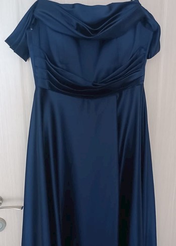 Lacivert Drapeli Straplez Uzun mezuniyet abiye - Görsel 5