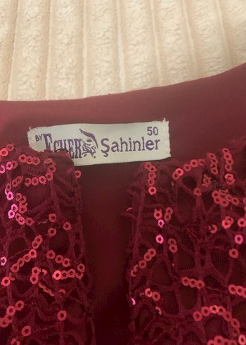 Bordo Drapeli Uzun Abiye Elbise - Görsel 6