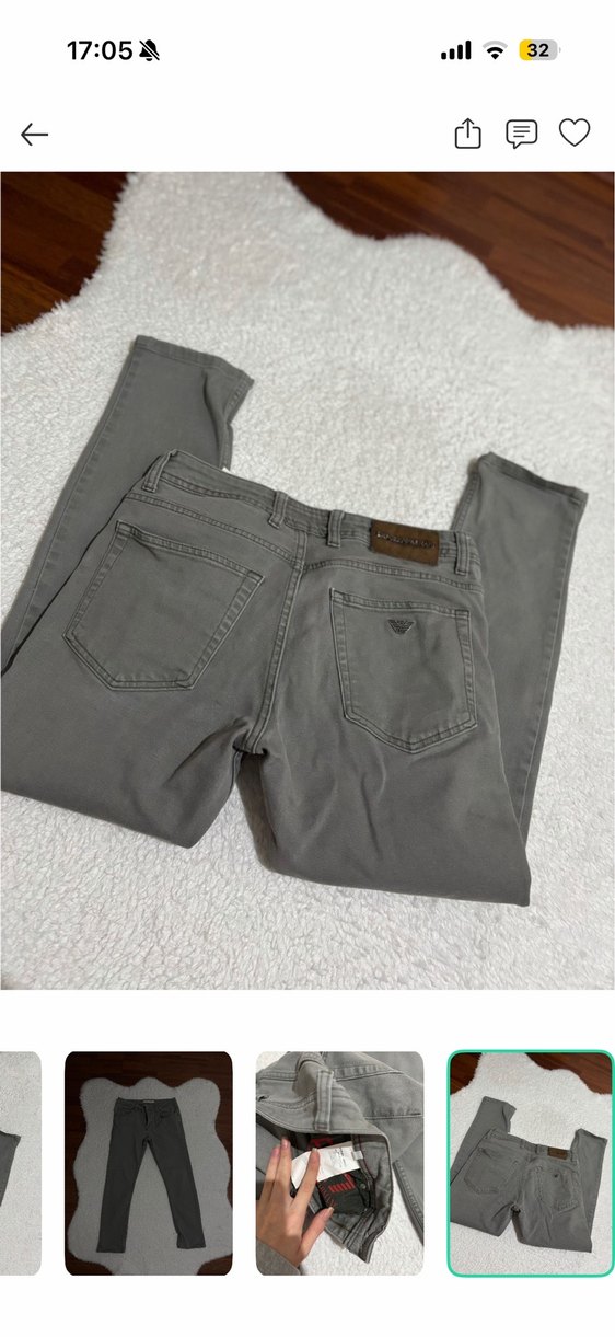 Gri Slim Fit Jean Pantolon — görsel 3/6