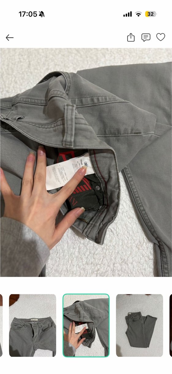 Gri Slim Fit Jean Pantolon — görsel 6/6