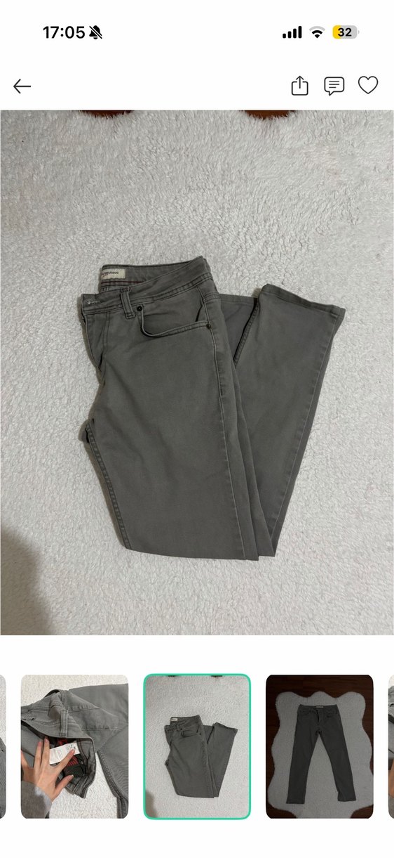 Gri Slim Fit Jean Pantolon — görsel 5/6