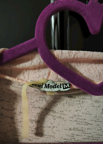 toz pembe Uzun Kollu Salaş Kadın Hırka - Görsel 3