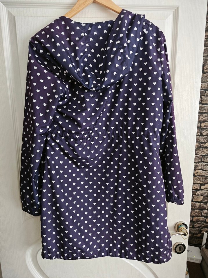 kadın Mavi Baskılı Düğmeli Yağmurluk - Görsel 5