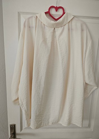 Kadın Beyaz Keten Düğmeli Gömlek - Görsel 2