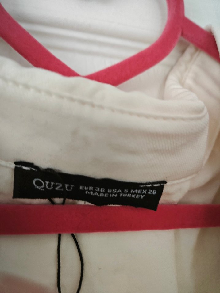 Kadın Beyaz Keten Düğmeli Gömlek - Görsel 3