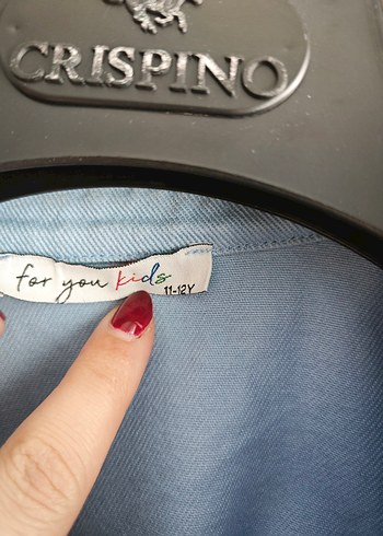 Düğmeli Mavi kız çocuk ceket - Görsel 3