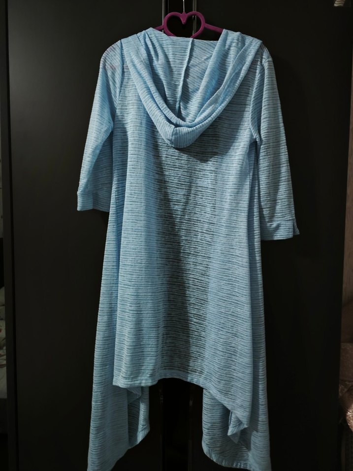 Mavi Uzun Salaş Hırka - Görsel 2