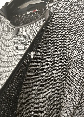 Gri Örgü Uzun Kadın Kaban - Görsel 3