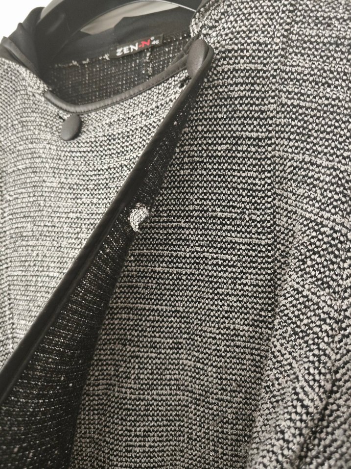 Gri Örgü Uzun Kadın Kaban - Görsel 3