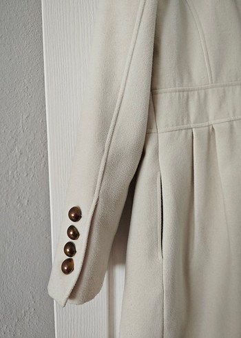 Krem Rengi Kadın Kaban - Görsel 5