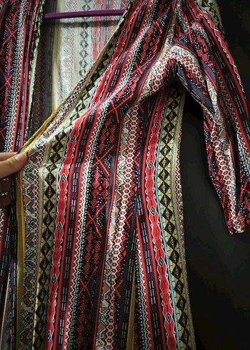 Uzun Desenli Bohem Kadın Kimono - Görsel 2