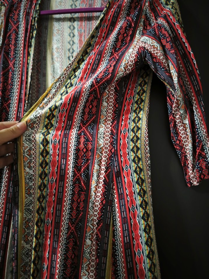 Uzun Desenli Bohem Kadın Kimono - Görsel 2