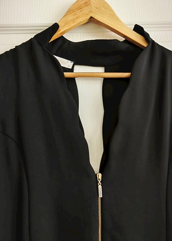 Siyah Uzun Kollu Fermuarlı tunik - Görsel 3