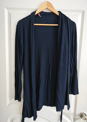 Mavi Uzun Kollu Salaş Kadın Hırka - Görsel 2