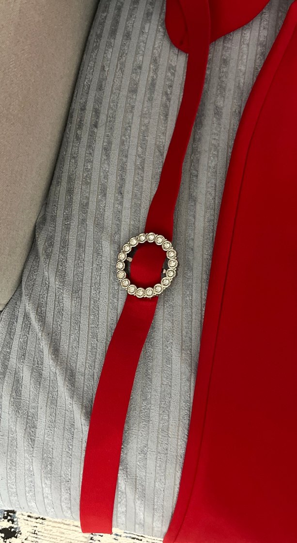 Kırmızı Drapeli Uzun Kollu Kadın Elbise - Görsel 5