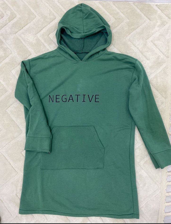 Kadın Yeşil Kapüşonlu Sweatshirt - Görsel 2