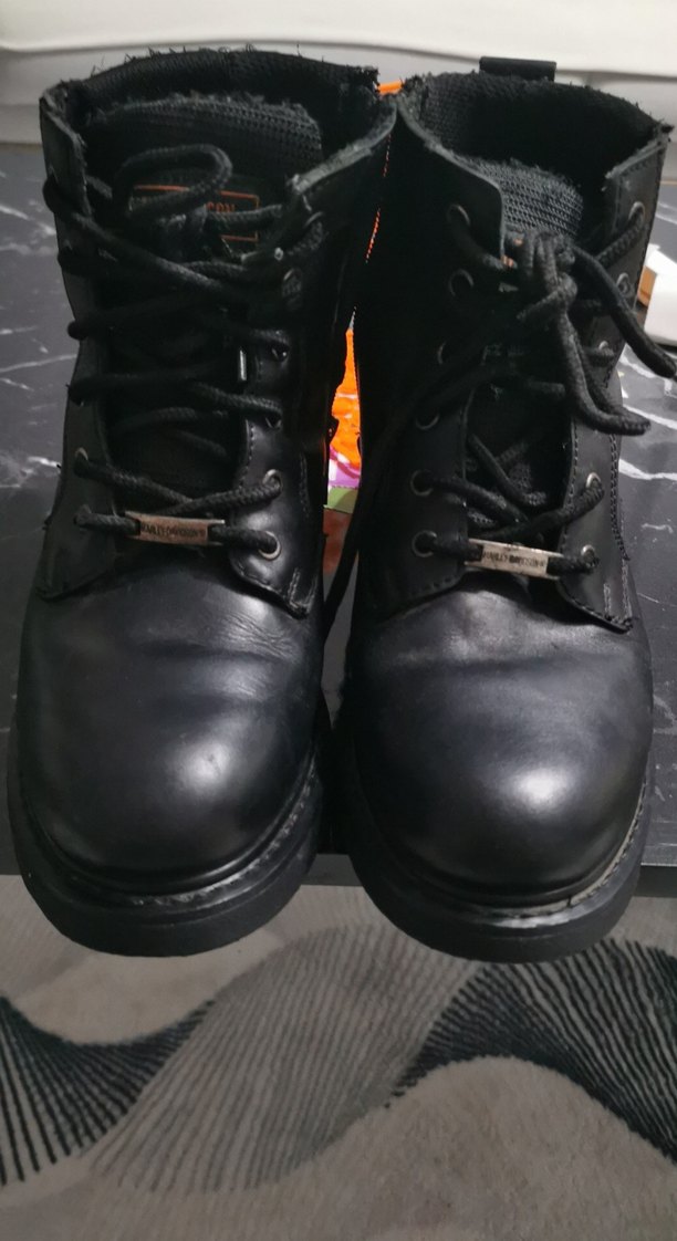 Erkek Siyah Biker Bot Bağcıklarını(HARLEY DAVİDSIN) ORJİNAL - Görsel 2