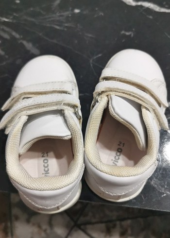 Kız Çocuk Beyaz Cırt Cırtlı Spor Ayakkabı - Görsel 6