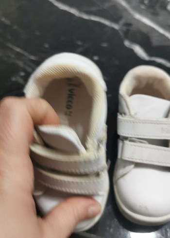 Kız Çocuk Beyaz Cırt Cırtlı Spor Ayakkabı - Görsel 3