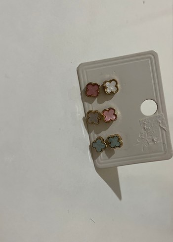 Renkli Mini Düğme Küpeler Seti - Görsel 2