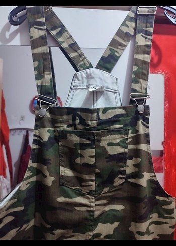 Kamuflaj Desenli Kadın Midi Elbise - Görsel 3