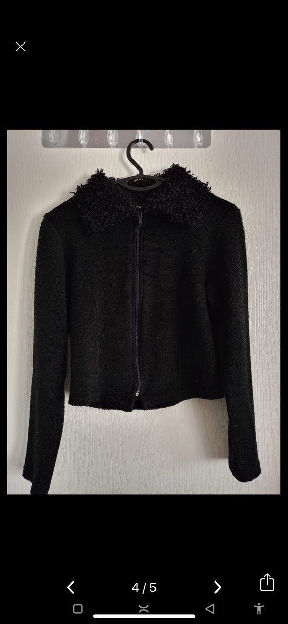 Gri ve Siyah Kadın Kürk Mont - Görsel 4