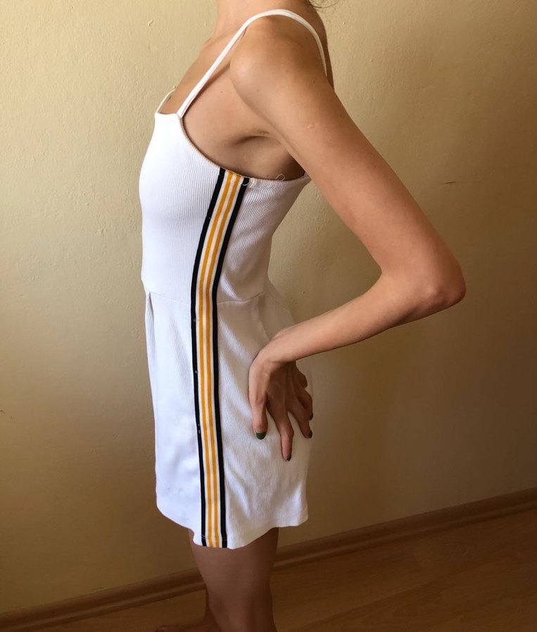 Kadın Beyaz Mini Pamuklu Tulum - Görsel 2