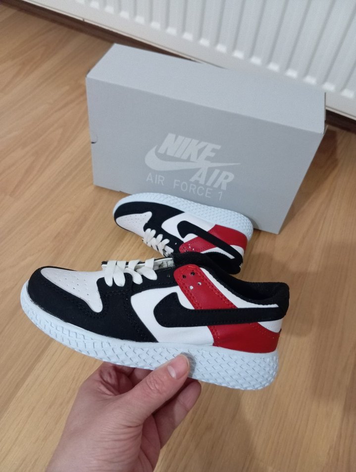 nike çocukBeyaz Siyah Kırmızı Blok Topuklu Spor Ayakkabı - Görsel 3