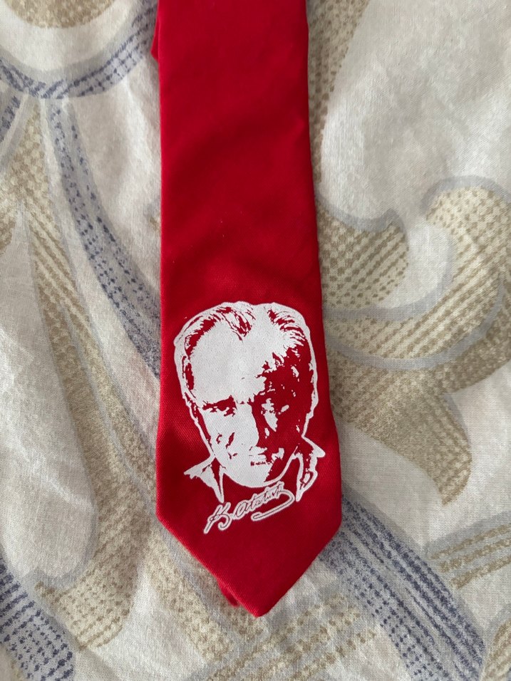 Kırmızı Retro Erkek çocuk Kravat - Görsel 2