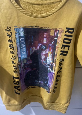 Sarı Baskılı Erkek Çocuk Sweatshirt - Görsel 2