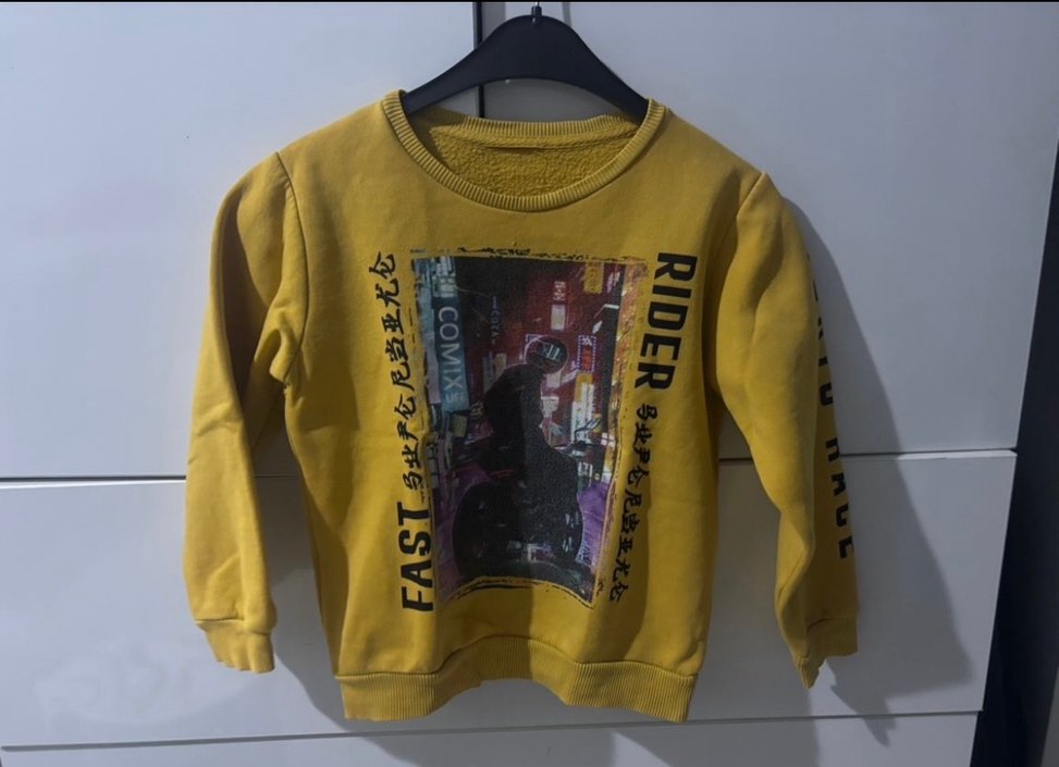Sarı Baskılı Erkek Çocuk Sweatshirt - Görsel 3
