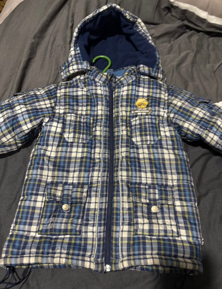 Erkek Çocuk Ekose Desenli Kapüşonlu Mont - Görsel 2