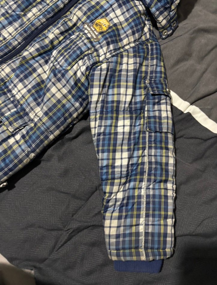 Erkek Çocuk Ekose Desenli Kapüşonlu Mont - Görsel 3